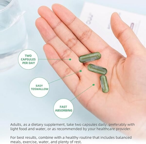YIQIAOHUI-Moringa Capsules | Pure Moringa Powder Capsules | Energy and Gut Support | 800mg Pure Natural Organic Moringa | Rich in Various Vitamins and Amino Acids | 60 Capsules - Image 5